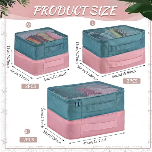 Silkfly 12 Pcs Packing Cubes for Travel,XL, L, M,Classic,Pink, Gray Blue - color: Pink, Gray Blue, size: XL, L, M, style: Classic