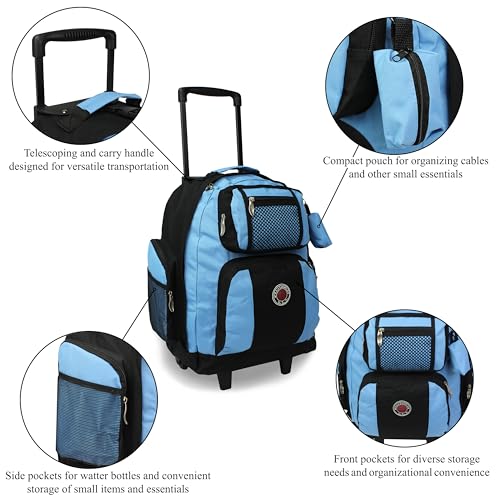 World Traveler Transworld 22-Inch Carry-On Rolling Backpack - SkyBlue - color: Skyblue