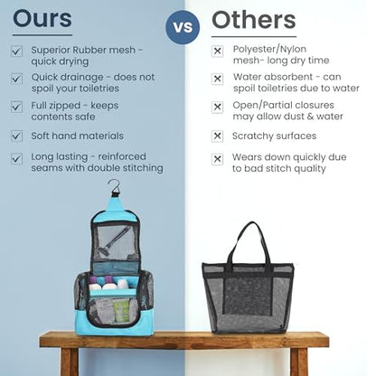 The Fine Living Co. Portable Shower Caddy Hanging Mesh Shower Caddy,10x4x8" - color: Turquoise