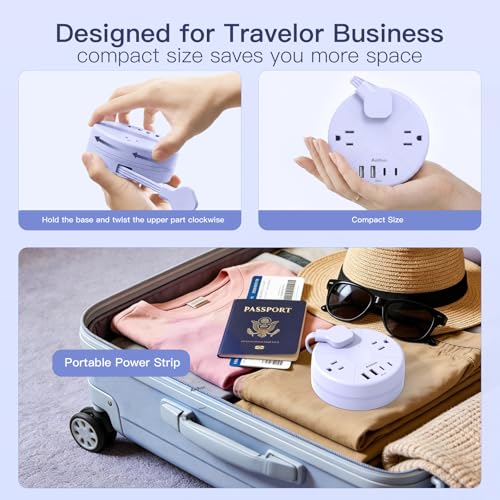 Travel Essentials 3Ft Power Strip -Purple Cruise Approved Power Strip - color: Purple, size: 3 FT