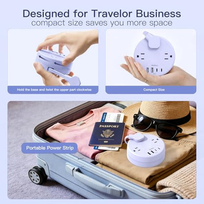 Travel Essentials 3Ft Power Strip -Purple Cruise Approved Power Strip - color: Purple, size: 3 FT