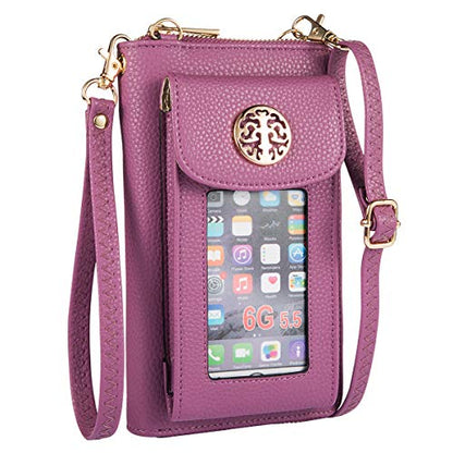 Small Crossbody Purse Cell Phone Wristlet Wallet for Women RFID - color: Violet