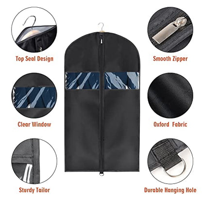 Univivi Garment Bag Suit Bag for Storage and Travel, 43 Inch, Set of 3 - size: 24"X43"-3pcs - Oxford