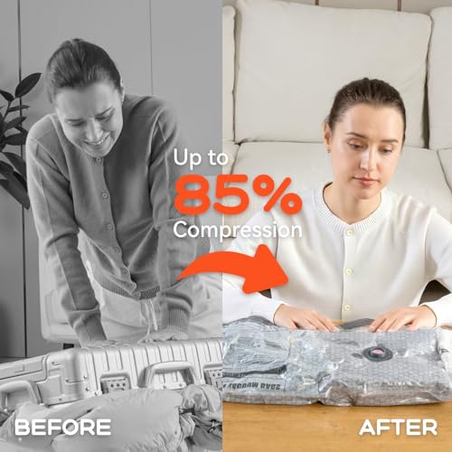 Vacuum Bags for Clothing Travel with Rechargeable Air Pump - size: 10 Combo+Pump