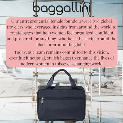 Baggallini Large Hanging Travel Toiletry Kit - Lightweight 8x11 Inch Makeup Bag - color: French Navy
