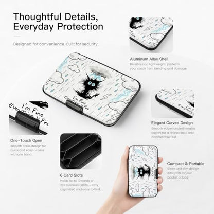 Credit Card Holder Explosive Black Cat Mini Aluminum Wallet - color: Explosive Black Cat