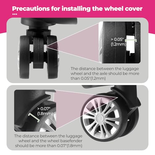 8Pcs Upgrade Luggage Wheel Covers, Travel Accessories (Hot Pink) - color: Hot pink