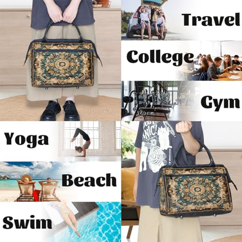 Carpet Pattern Weekender Overnight Bag for Women Travel Gym Sport - color: D 011