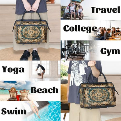 Carpet Pattern Weekender Overnight Bag for Women Travel Gym Sport - color: D 011