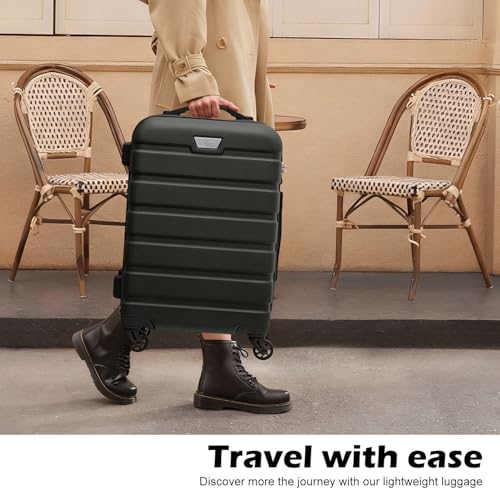 Coolife Luggage Set, 3 Piece Lightweight Durable Hardshell, Black - color: Black