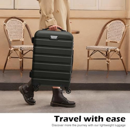 Coolife Luggage Set, 3 Piece Lightweight Durable Hardshell, Black - color: Black