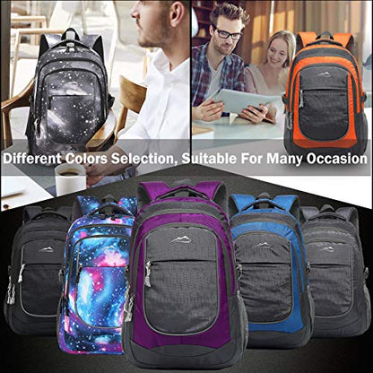 ProEtrade Anti Scratch Fabric Backpack, Black, Unisex, 20"H x 13"W x 8.2"D, 1.6 lb, 8 Pockets, 2 Laptop Compartments, Night Light Reflective Design, Ergonomic Air Flow System - color: Atrous, size: 17 Inch