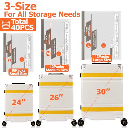 40 Pack Vacuum Storage Bags with Rechargeable Electric Air Pump