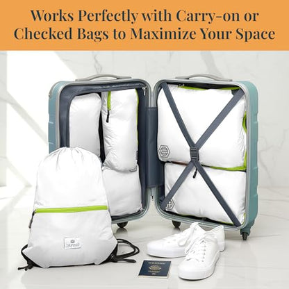TRIPPED Travel Gear Extra Large Compression Packing Cubes 6-Piece Set - color: White