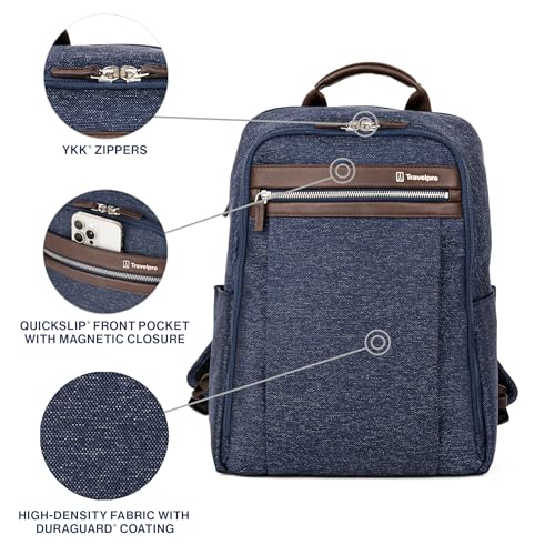 Travelpro Platinum Elite Slim Laptop Backpack, Blue, 16-Inch - color: True Navy Blue, size: 16 inches