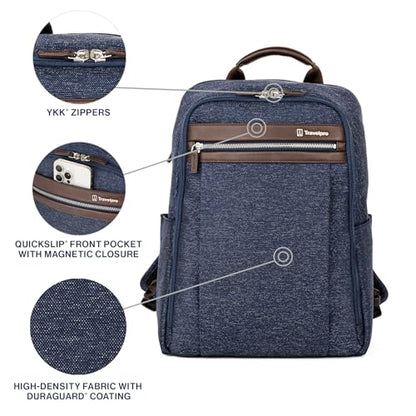 Travelpro Platinum Elite Slim Laptop Backpack, Blue, 16-Inch - color: True Navy Blue, size: 16 inches