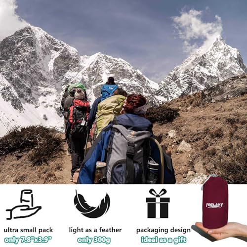 Frelaxy Sleeping Bag Liner, XL Travel Sheet for Camping, Hotels and Hostels - color: Burgundy - No Zipper