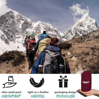 Frelaxy Sleeping Bag Liner, XL Travel Sheet for Camping, Hotels and Hostels - color: Burgundy - No Zipper