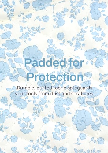 TeeYee Nylon Hair Tools Travel Bag for Dyson Airwrap Quilted Toiletry Bag - color: Blueflower