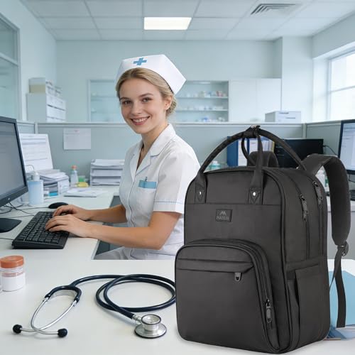 MATEIN Medical Backpack, 17 Inch Laptop Backpack with Removable Organizer - color: Black, size: 17 Inch