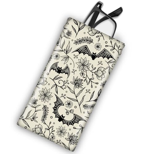 Soft Glasses Case for Sunglasses Eyeglass Slim Pouch - color: Bats
