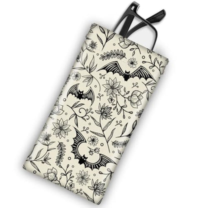 Soft Glasses Case for Sunglasses Eyeglass Slim Pouch - color: Bats