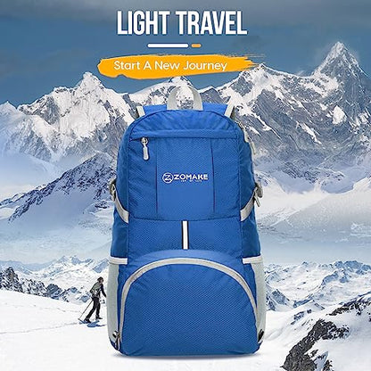 ZOMAKE Lightweight Packable Backpack 35L, Water Resistant Foldable Day Pack - color: B-dark Blue