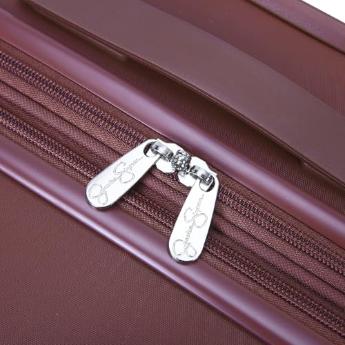 Jessica Simpson Countryside 3-Piece Set (21", Tote & Weekender) Expandable 8-Wheel Spinner Large Checked Luggage Suitcase, Burnt Russet - color: Burnt Russet, size: 3-Piece Set (20/Tote/Wkdr)