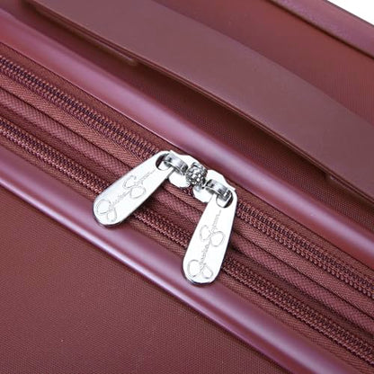 Jessica Simpson Countryside 3-Piece Set (21", Tote & Weekender) Expandable 8-Wheel Spinner Large Checked Luggage Suitcase, Burnt Russet - color: Burnt Russet, size: 3-Piece Set (20/Tote/Wkdr)