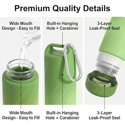 26 Pcs TSA Approved Travel Toiletry Bottles Set, Leakproof Silicone Refillable Containers with Carabiner, Clear Bag for Shampoo Lotion Body Wash