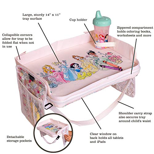 J.L. Childress Disney Baby 3-in-1 Kids Travel Tray & Tablet Holder-Car Seat Lap Tray Desk for Toddlers,Road Trip Essentials,Car Seat Activity Table,Travel Accessories-Disney Princess (Pack of 4) - color: Pink