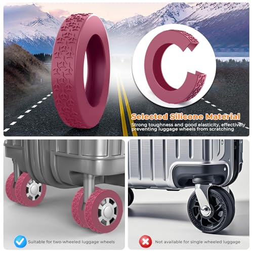 10 Pack Luggage Wheel Covers for 2.09-2.36" Suitcase Spinner Wheels-Red M - color: Red, size: Medium Fit: 2.09- 2.36"