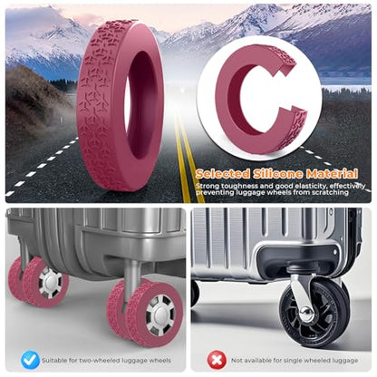 10 Pack Luggage Wheel Covers for 2.09-2.36" Suitcase Spinner Wheels-Red M - color: Red, size: Medium Fit: 2.09- 2.36"