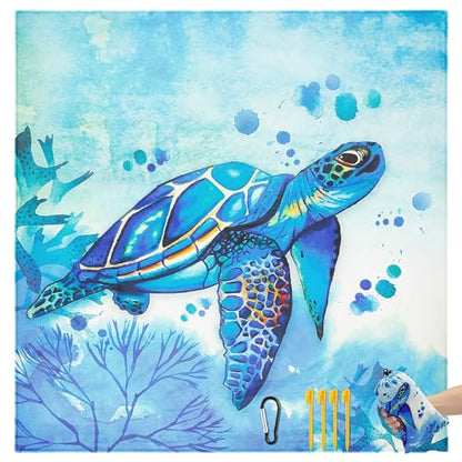 Beach Blanket Sandproof Extra Large Beach Mat Adults Waterproof Sand Free - color: See Turtle, size: 79" X 83"