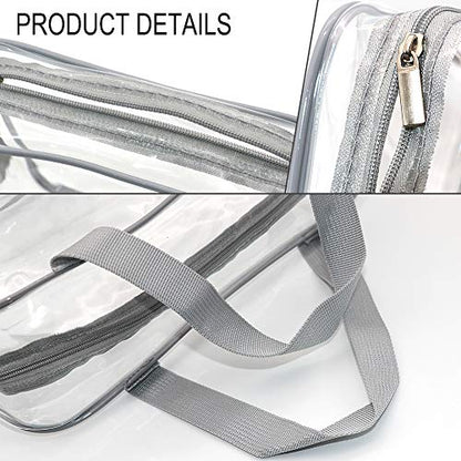 APREUTY 6 Packs Clear Makeup Bags, TSA Approved Toiletry Bags Set, Gray - color: Gray-6PCS (Large+Medium+Small)