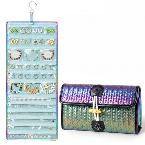 Colorful Woven Jewelry Storage Bag (Case Only) (green) - color: green