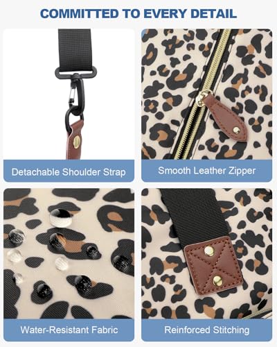Pritent Travel Duffle Bag, Weekender Overnight Personal Item Carry On Bag - color: Leopard, size: Large