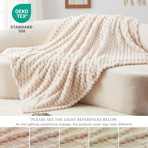 EXQ Home Large Turtle Shell Fleece Throw Blanket for Couch and Bed Beige - color: Beige#large Turtle, size: Throw