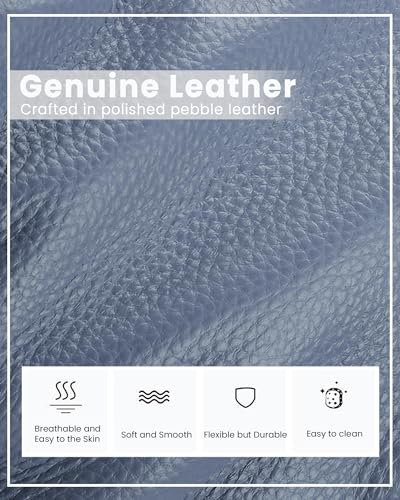 befen Genuine Leather Crossbody Bags for Women, Cell Phone Cross body Purse Bag with RFID Blocking Card Slots - color: Light Blue