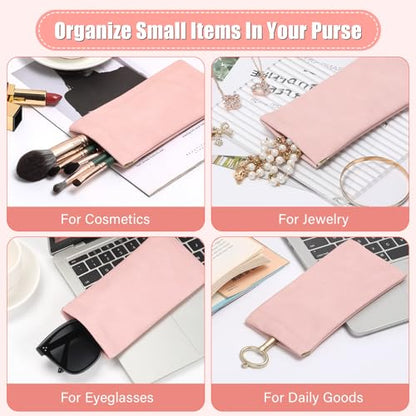 Sightor Sunglass Case, 2 Pcs Soft Eyeglass Cases for Women Glasses Pouch - color: Black, Rose