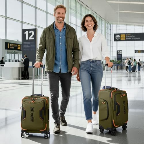 2-Piece Set(22/26in) Softside Luggage Sets w/Spinner Wheels - color: Green, size: 2-Piece Set (22"/26'')