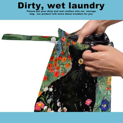 2Pcs Cat Wet Bag Waterproof Travel Laundry Wet Dry Bags, 12x10 Inch - color: Multicolor 1341