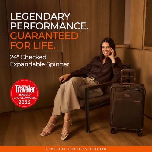 Briggs & Riley Baseline Compact 24 Inch Softside Checked Luggage, Chocolate - color: Chocolate, size: 24" Checked