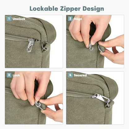 Anti Theft Crossbody Bag for Women, RFID Blocking Travel Purse Slash Proof - color: Army Green