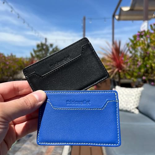 Minimalist Wallet for Men & Women – Ultra Slim Credit Card Holder Small Front Pocket Wallet – Compact, Thin, Lightweight Design - style: 2-card (Blue)