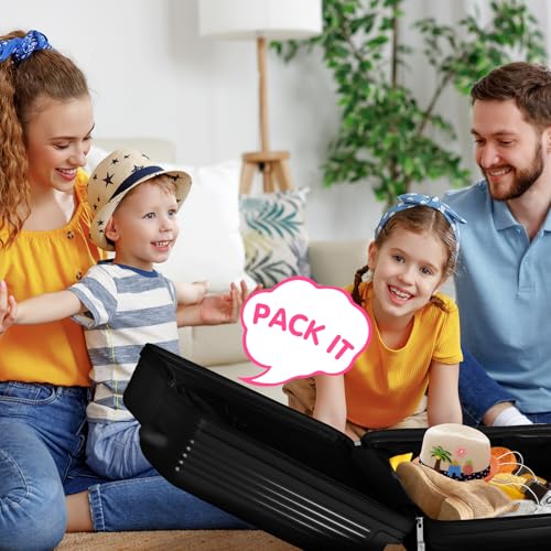 20" Kids Ride-On Suitcase with Rope, Carry-On Luggage with TSA Lock - color: Black