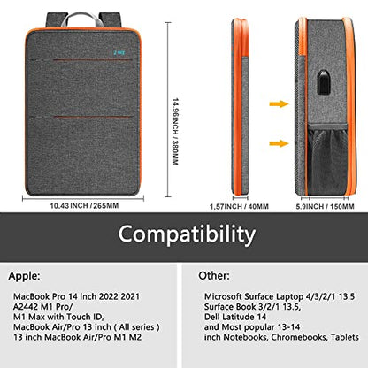 ZINZ Slim & Expandable Laptop Backpack 13-14 inch,G01OG01 - color: G01og01, size: 13"-14"