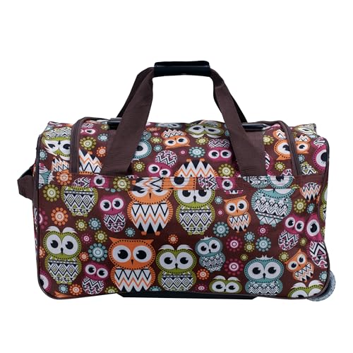 Rockland Rolling Duffel Bag, Black, 22" - color: OWL, size: 22"