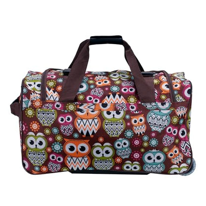 Rockland Rolling Duffel Bag, Black, 22" - color: OWL, size: 22"