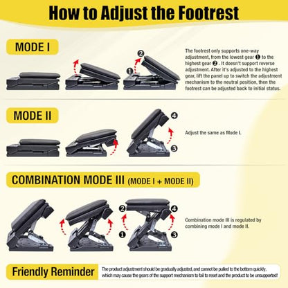 Foot Rest for Under Desk at Work Ergonomic Footrest with Adjustable Height and Angle, Foldable Foot Stool with Removable Pad Massage Beads for Office Gaming Chair Gray - color: Gray